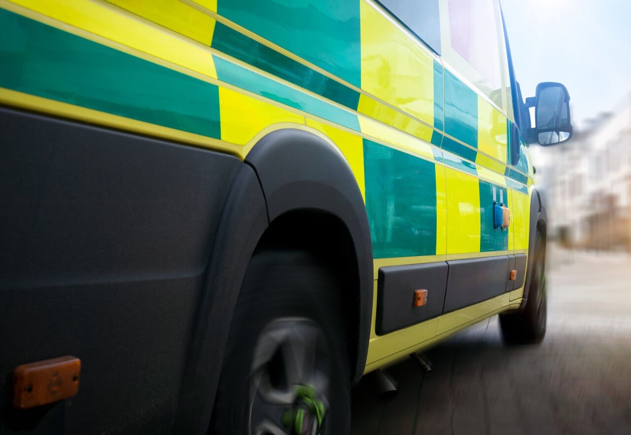 Ambulance car on emergency medical service call