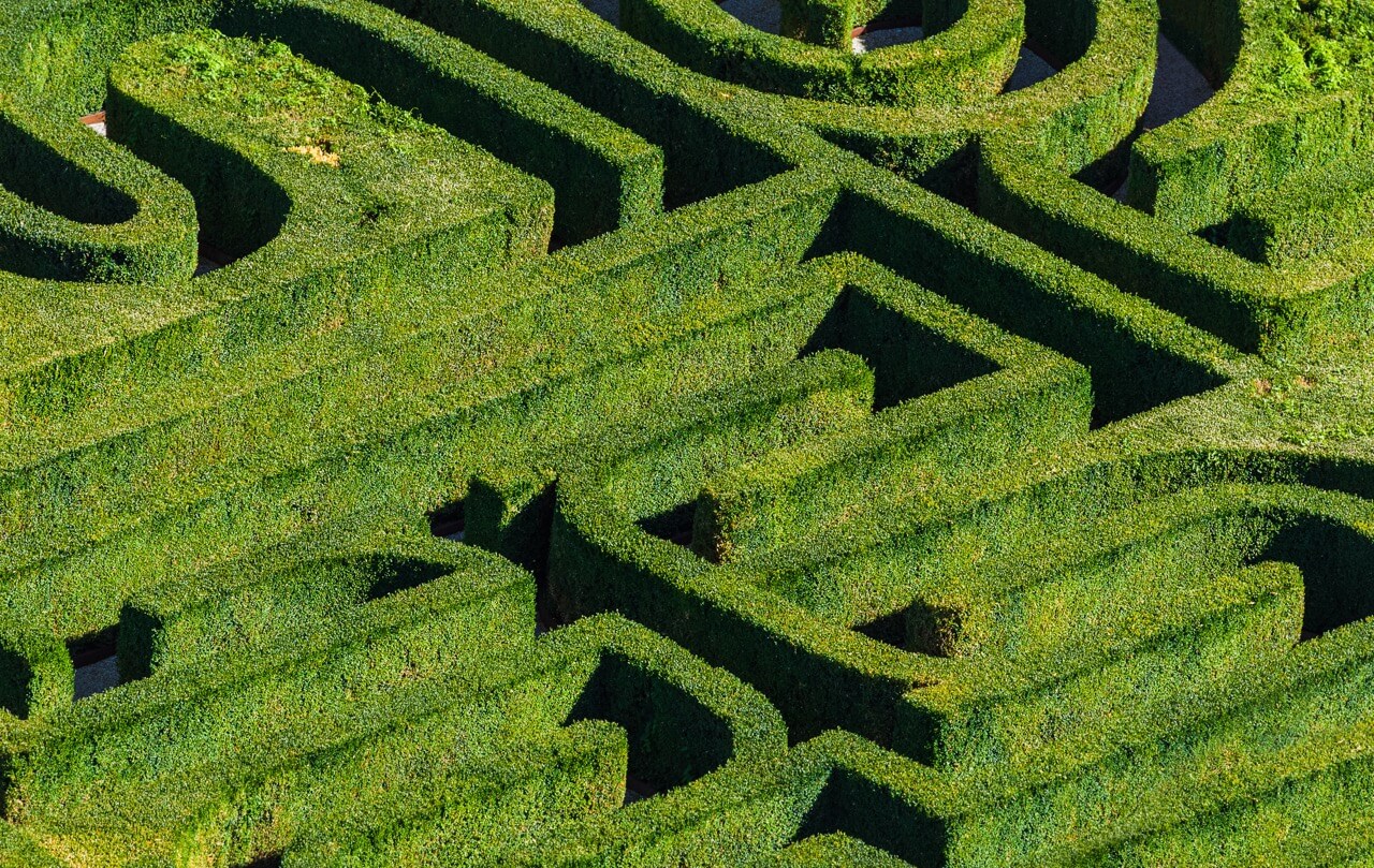 Garden labyrinth seen from above